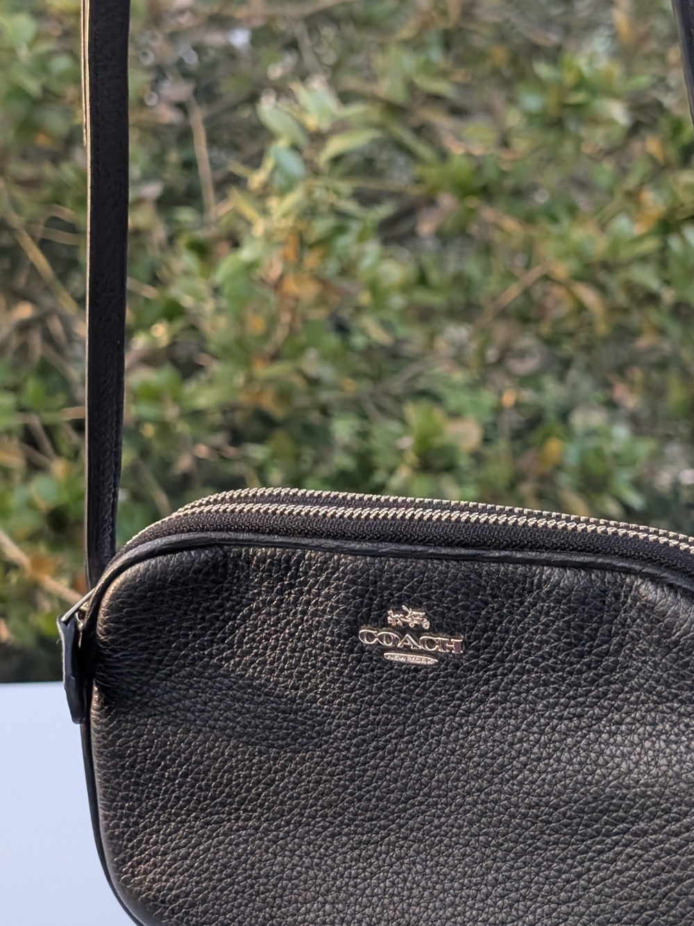 Coach Black Pebbled Leather Crossbody Bag